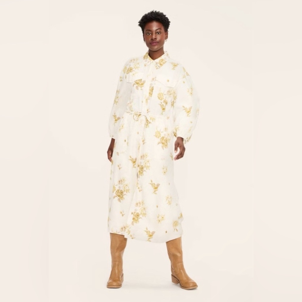 Woolrich x Target Long Sleeve Floral Utility Shirt Dress Size Large